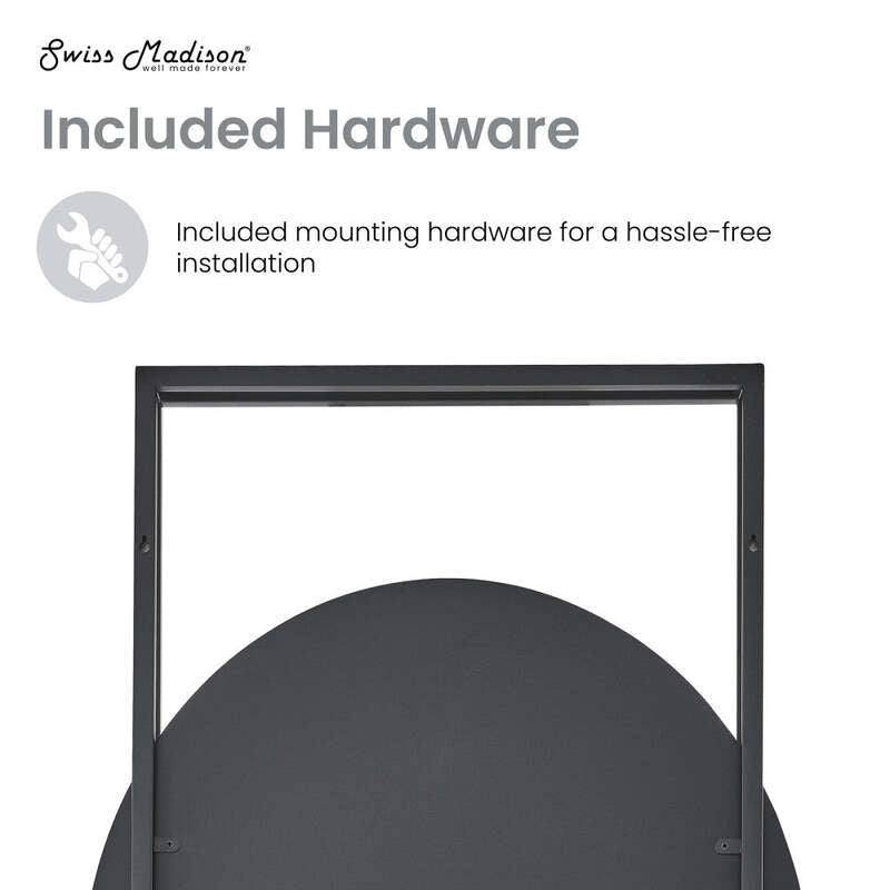 Swiss Madison Pierre 30" Vanity Mirror in Matte Black
