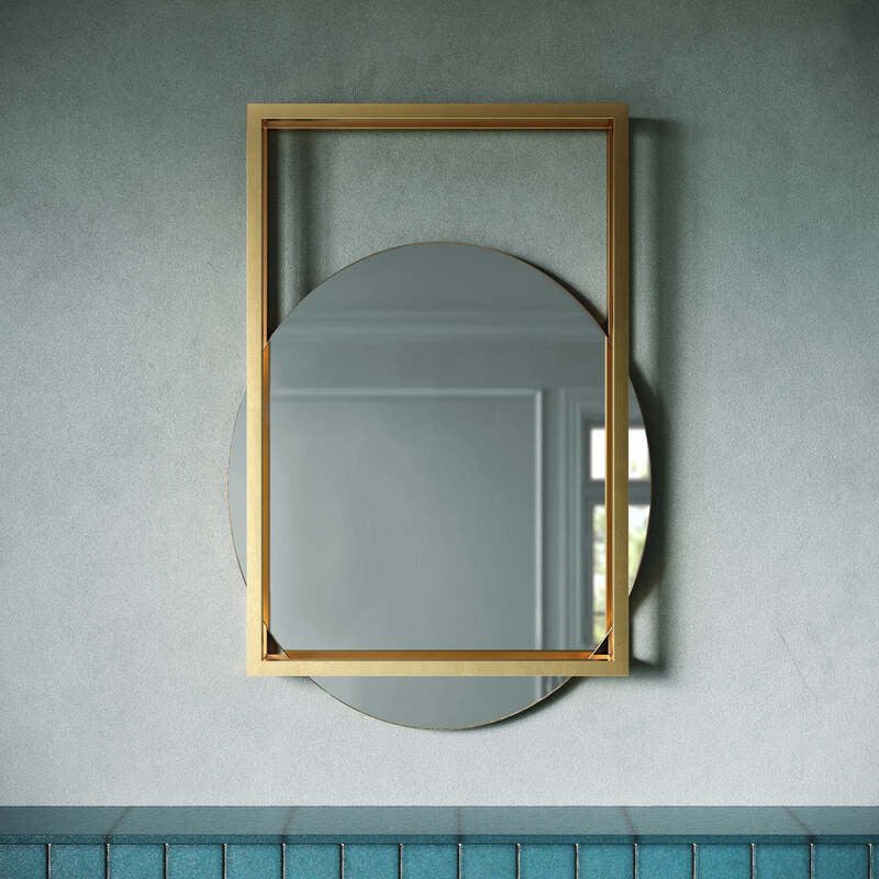 Swiss Madison Pierre 30 Vanity Mirror in Brushed Gold