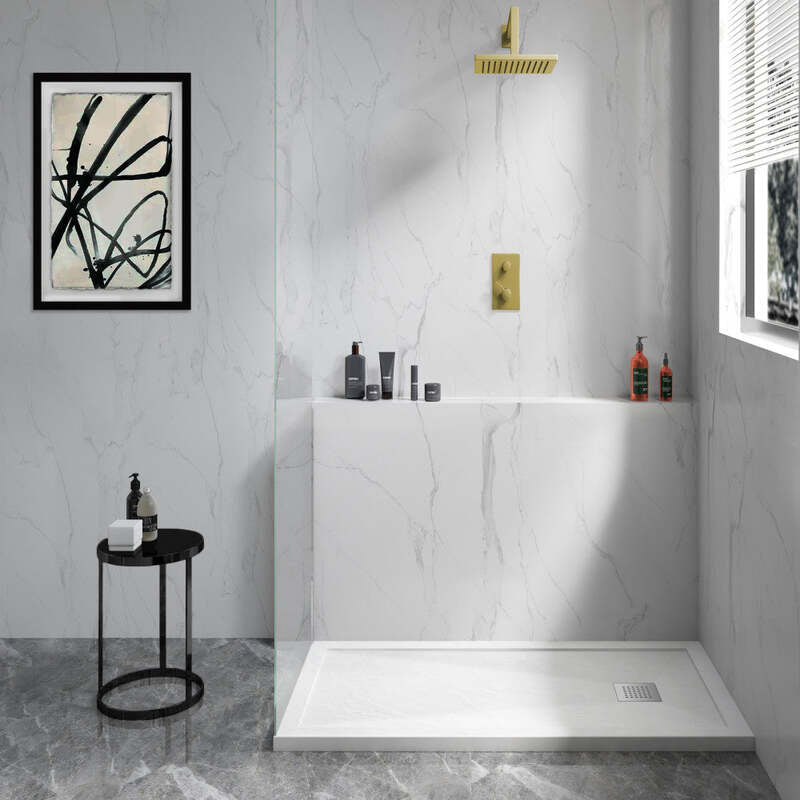Swiss Madison Terre B Series 48" x 32" Reversible Drain Shower Base
