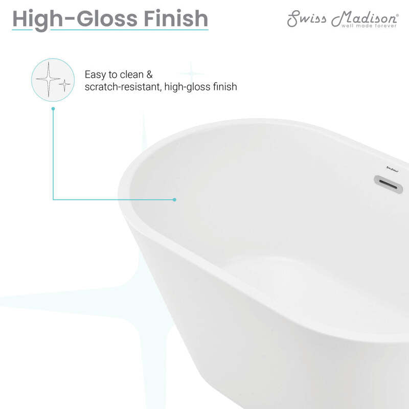 Swiss Madison Claire 48" Freestanding Bathtub
