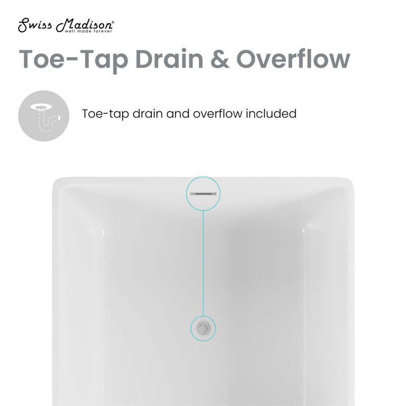 Swiss Madison Voltaire 47" Square Freestanding Bathtub