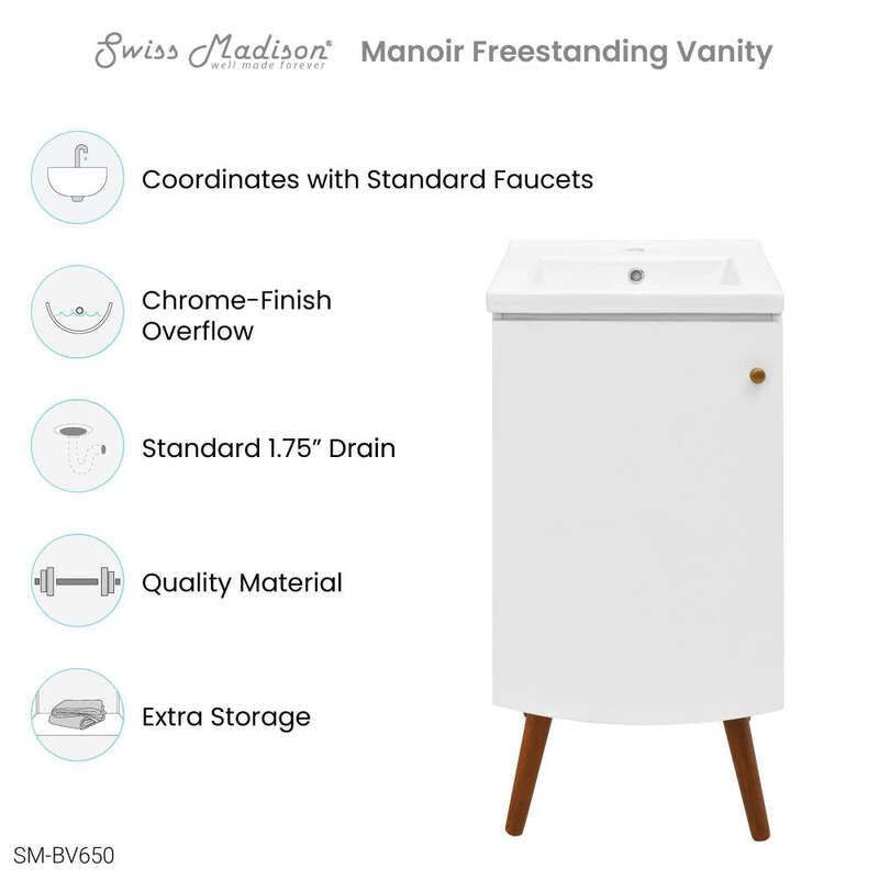 Swiss Madison Manoir 18" Bathroom Vanity in White