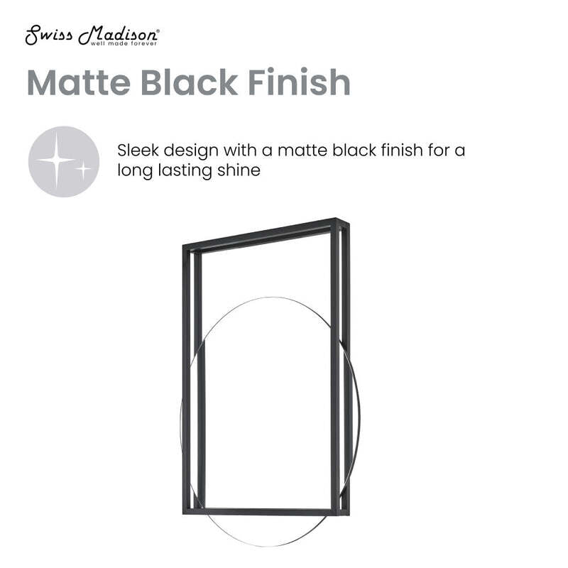 Swiss Madison Pierre 30" Vanity Mirror in Matte Black