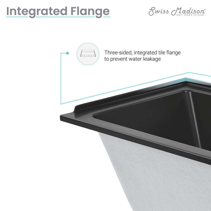 Swiss Madison Voltaire 48" X 32" Left-Hand Drain Alcove Bathtub in Matte Black