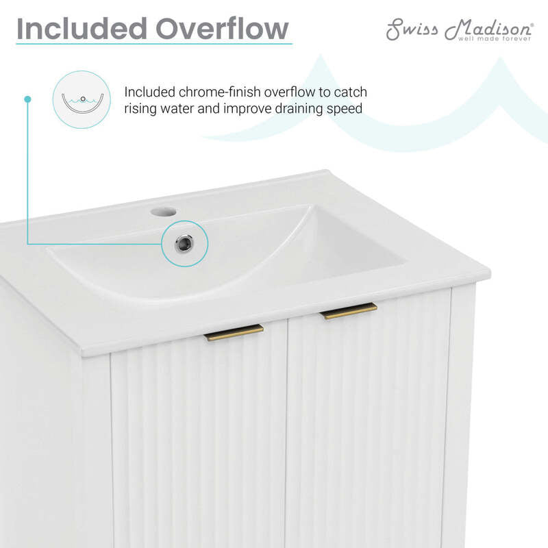 Swiss Madison Bastille 24" Bathroom Vanity in White