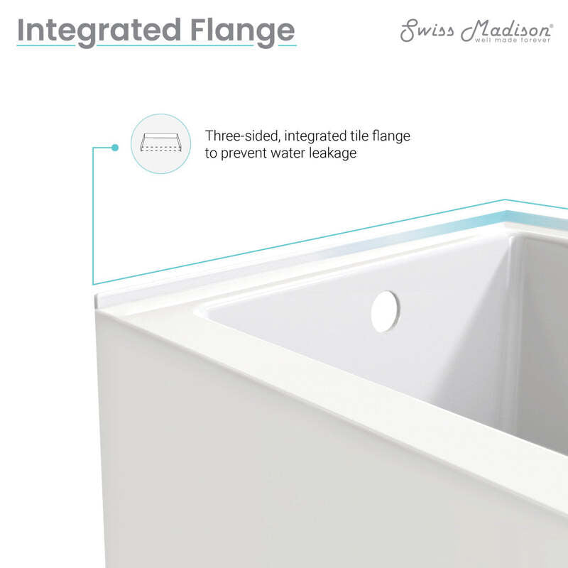 Swiss Madison Voltaire 60" X 32" Left-Hand Drain Alcove Bathtub with Apron