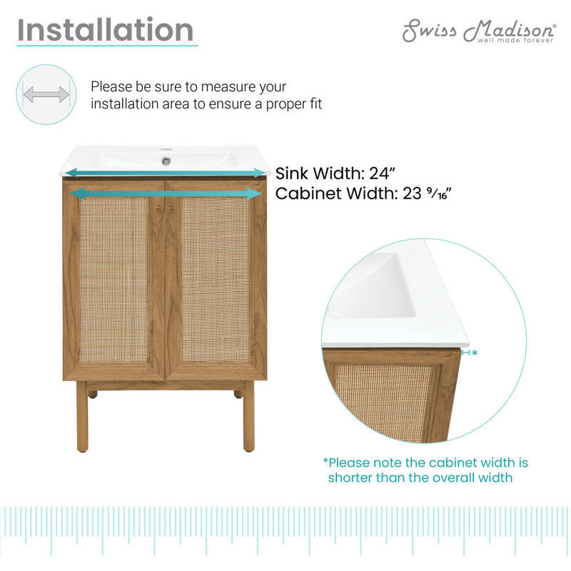 Swiss Madison Classe 24" Bathroom Vanity in Oak