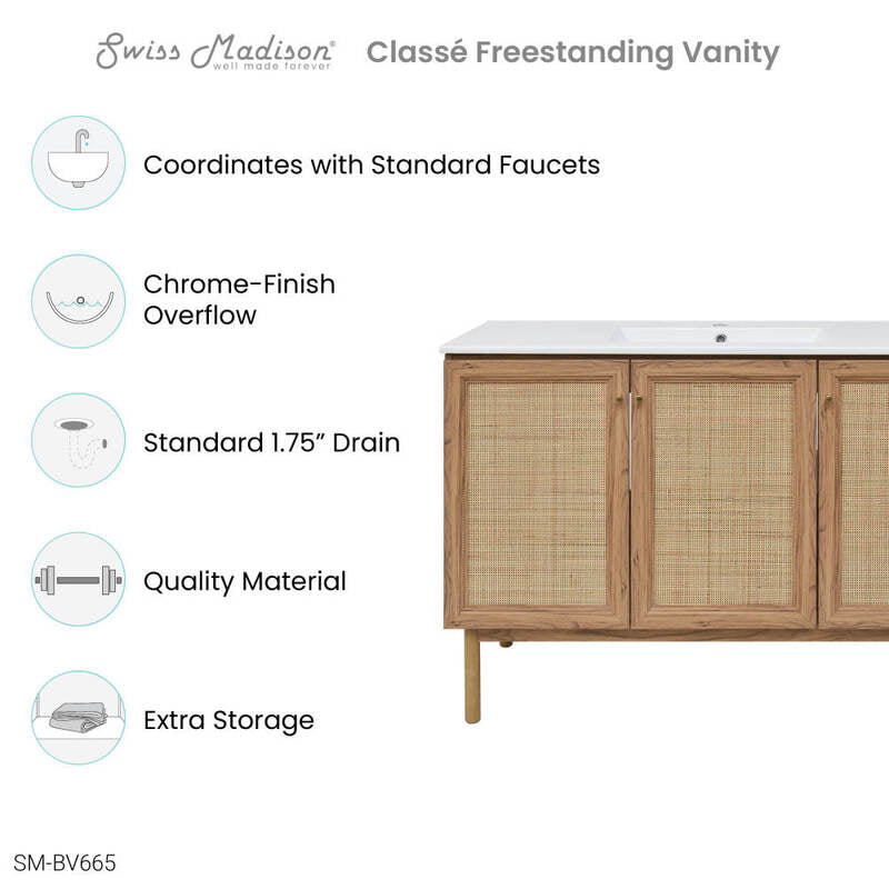 Swiss Madison Classé 48" Bathroom Vanity in Oak