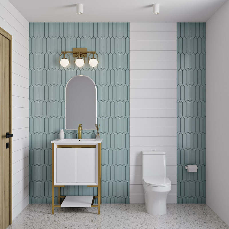 Swiss Madison Marseille 24" Bathroom Vanity in White and Brushed Gold