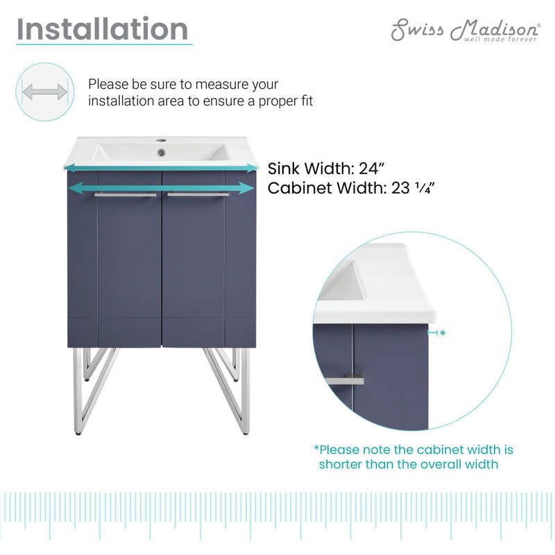 Swiss Madison Annecy 24" Bathroom Vanity in Cinder Purple