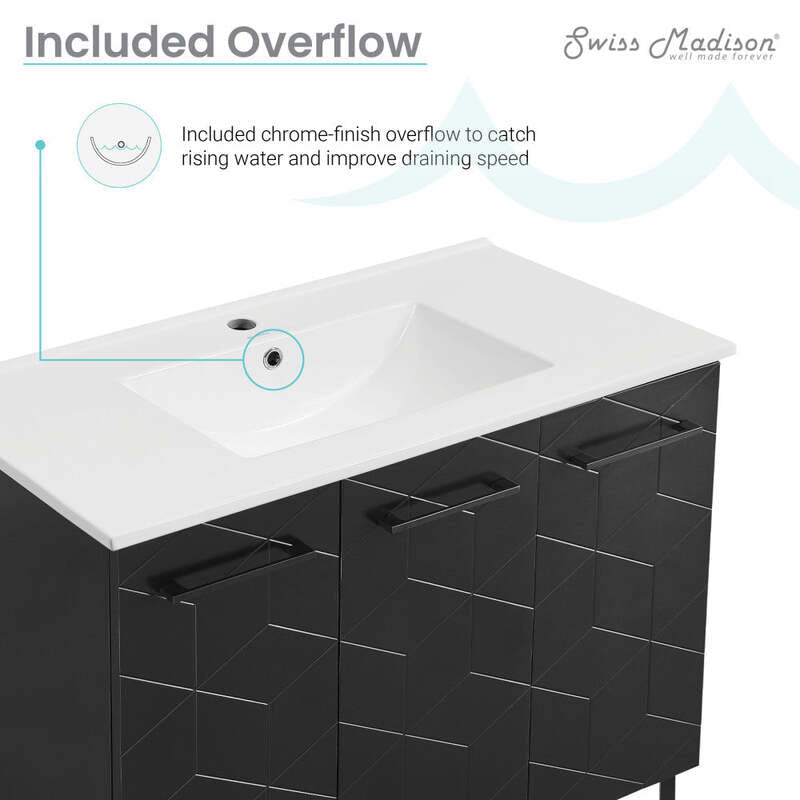 Swiss Madison Annecy 36" Bathroom Vanity in Phantom Black
