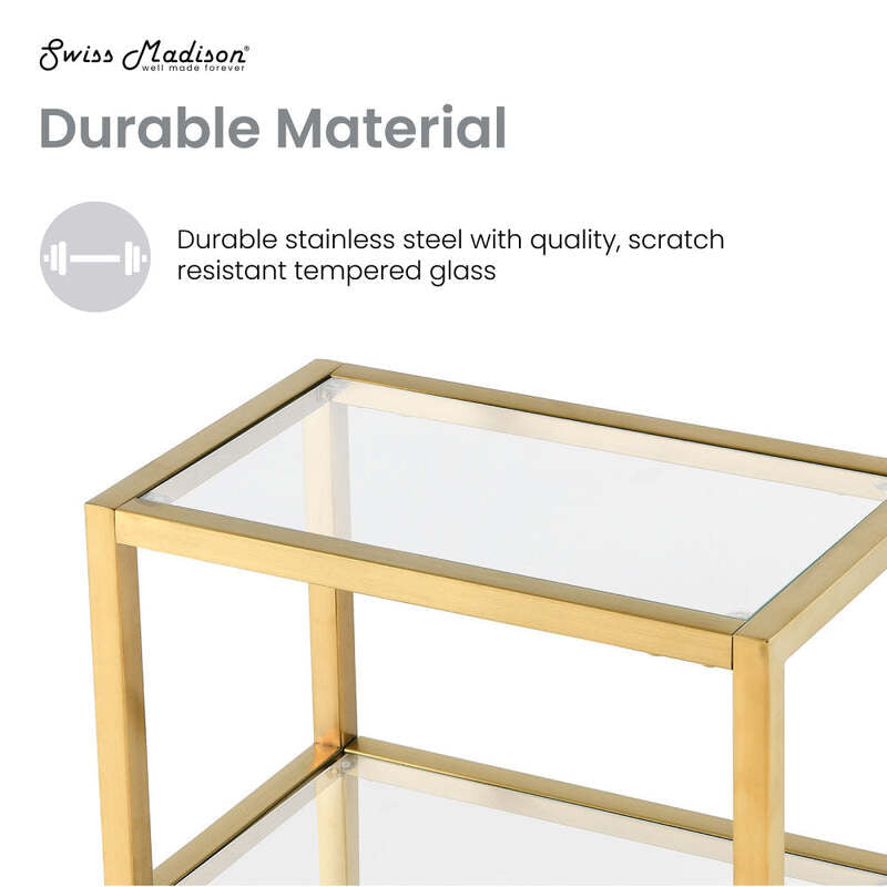 Swiss Madison Pierre 16"x65"x14" Freestanding Linen Cabinet in Brushed Gold