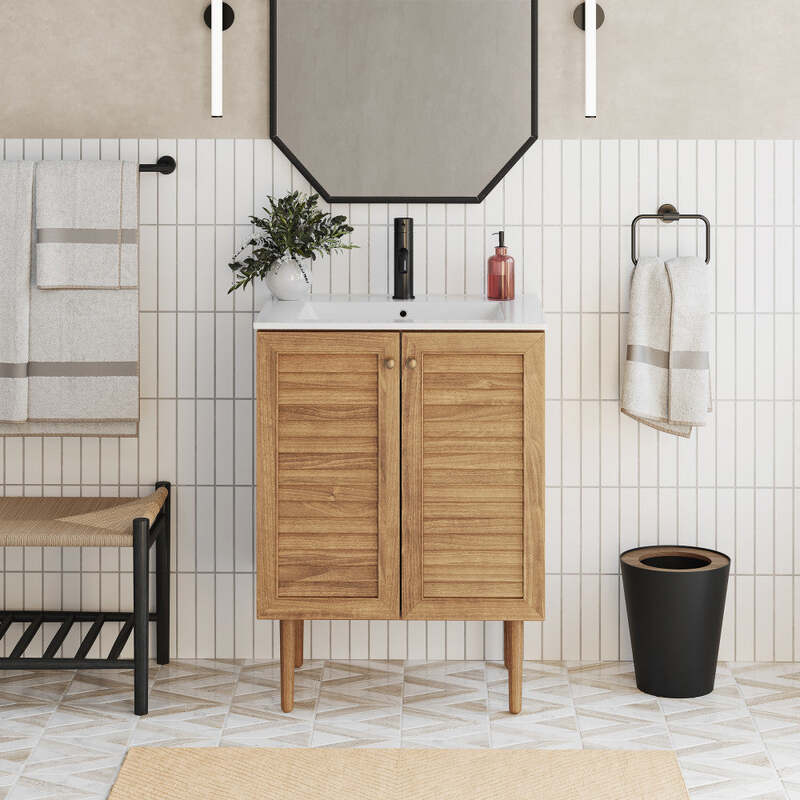 Swiss Madison Bron 24" Bathroom Vanity in Oak