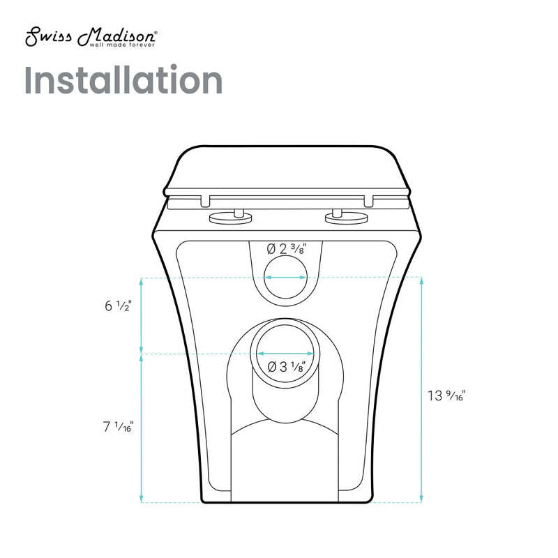 Swiss Madison Carre Back-To-Wall Square Toilet Bowl