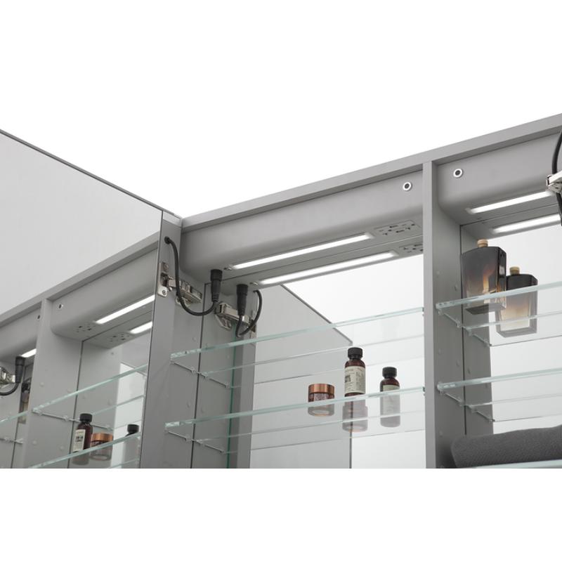 AQUADOM Signature Royale, LED Lighted Medicine Cabinet, Anti-Fog, Dimmable, Recessed or Surface 60" x 5" x 36"