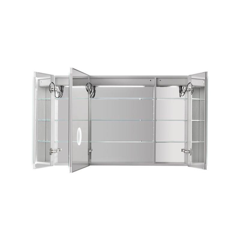 AQUADOM  Edge Royale LED Lighted Triple Door Medicine Cabinet, Antifog, Dimmable, Recessed or Surface 36" x 5" x 32"