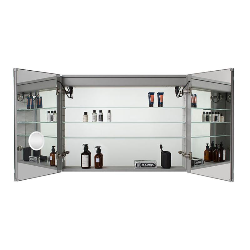 AQUADOM Royale Plus LED Lighted Triple Door Medicine Cabinet, Anti-Fog, Dimmable, Recessed or Surface 40" x 5" x 36"