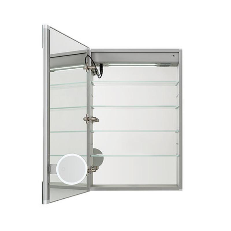 AQUADOM  Edge Royale LED Lighted Medicine Cabinet, Antifog, Dimmable, Right-Handed, Recessed or Surface 20" x 5" x 32"