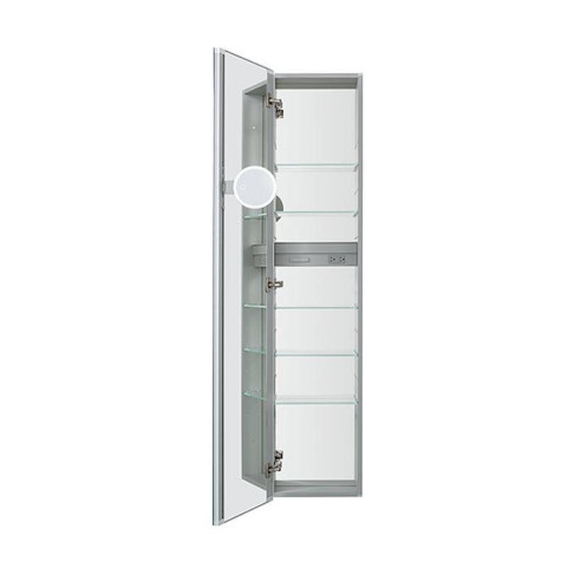 AQUADOM Royale LED Light Medicine Cabinet, Left-Handed, Recessed or Surface 15" x 5" x 70"