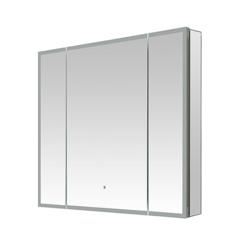 AQUADOM  Edge Royale LED Lighted Triple Door Medicine Cabinet, Antifog, Dimmable, Recessed or Surface 40" x 5" x 32"