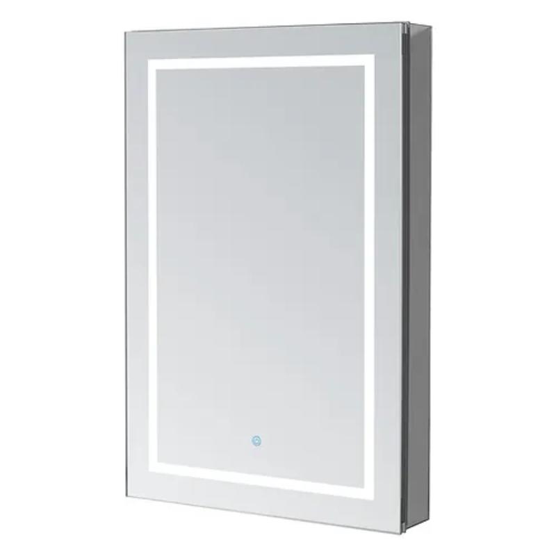 AQUADOM Royale Basic Q LED Medicine Mirror, Right-Handed, Dimmable, Recessed or Surface 24" x 5" x 30"