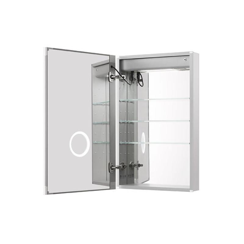 AQUADOM  Edge Royale LED Lighted Medicine Cabinet, Antifog, Dimmable, Left-Handed, Recessed or Surface 20" x 5" x 32"