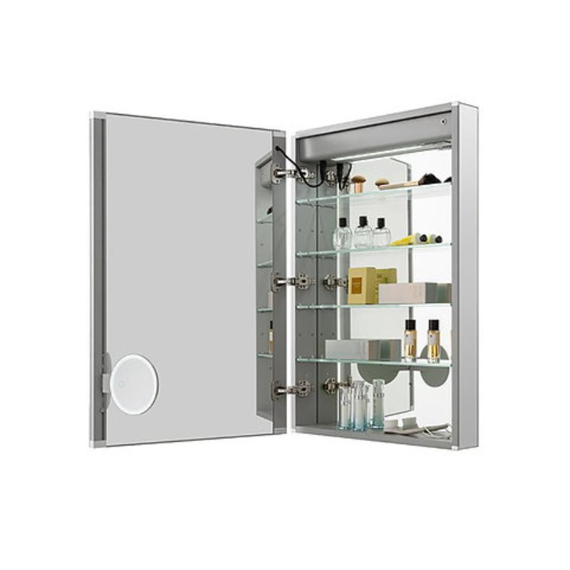 AQUADOM  Edge Royale LED Lighted Medicine Cabinet, Antifog, Dimmable, Right-Handed, Recessed or Surface 20" x 5" x 32"
