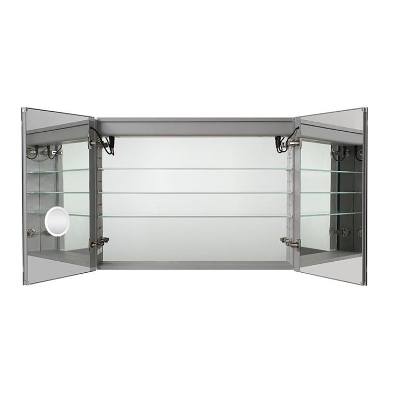 AQUADOM Royale Plus LED Lighted Triple Door Medicine Cabinet, Anti-Fog, Dimmable, Recessed or Surface 40" x 5" x 36"
