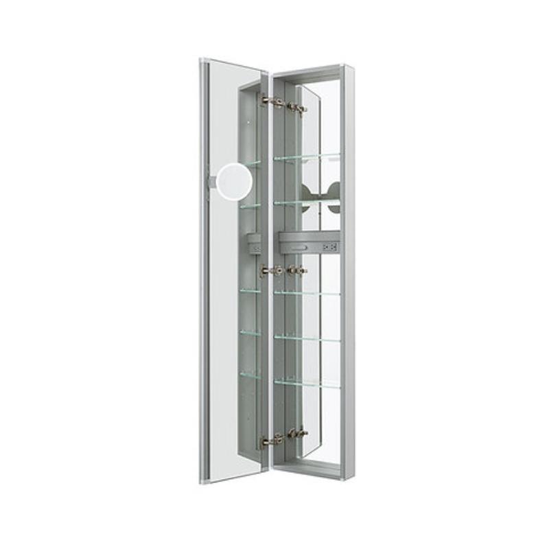 AQUADOM Royale LED Light Medicine Cabinet, Left-Handed, Recessed or Surface 15" x 5" x 70"