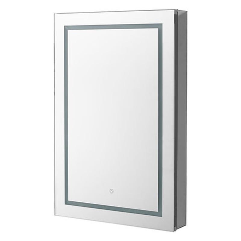 AQUADOM Royale Basic Q LED Medicine Mirror, Right-Handed, Dimmable, Recessed or Surface 24" x 5" x 30"