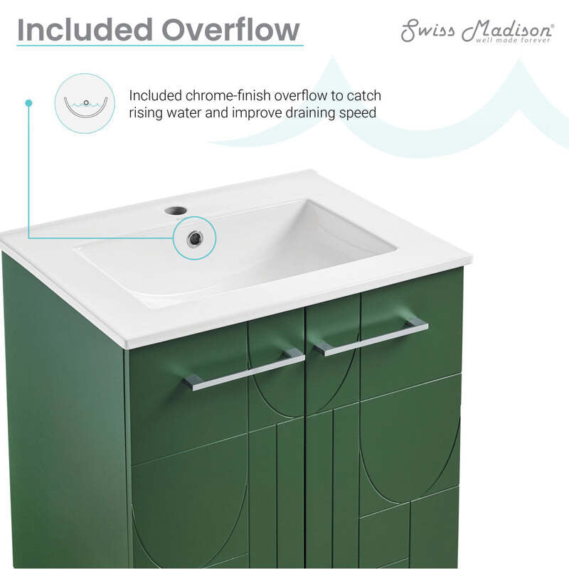 Swiss Madison Annecy 24" Bathroom Vanity in Atlas Green