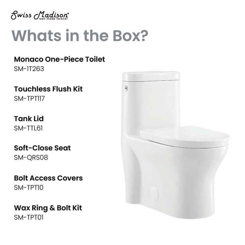 Swiss Madison Monaco One-Piece Elongated Toilet Dual-Flush 1.1/1.6 gpf, Touchless