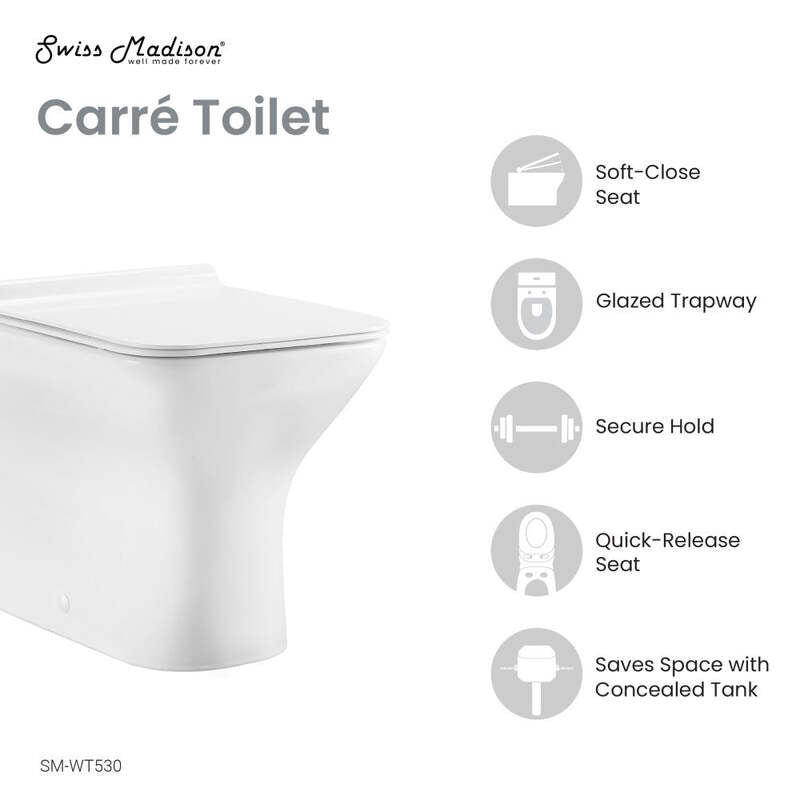 Swiss Madison Carre Back-To-Wall Square Toilet Bowl
