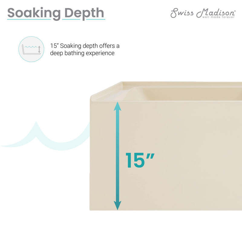 Swiss Madison Voltaire 60" X 32" Right-Hand Drain Alcove Bathtub with Apron in Bisque