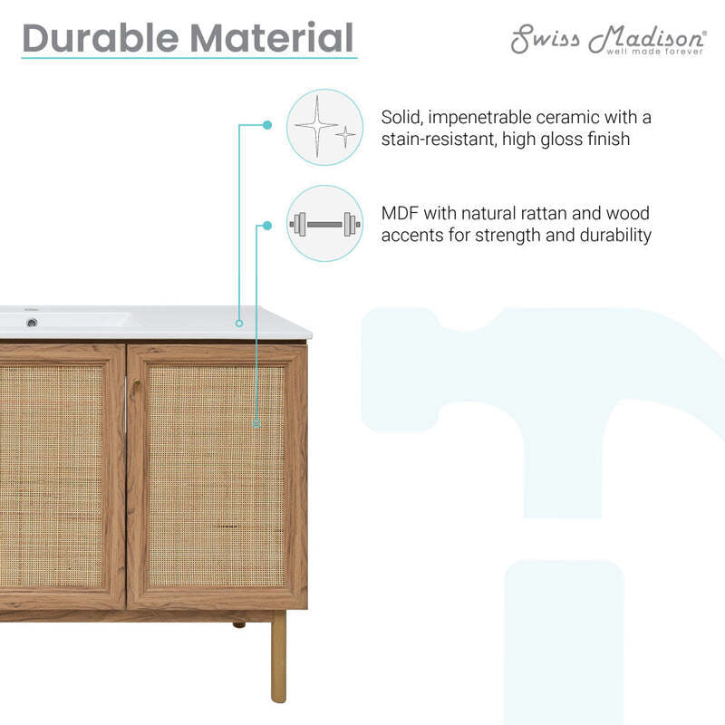 Swiss Madison Classé 48" Bathroom Vanity in Oak