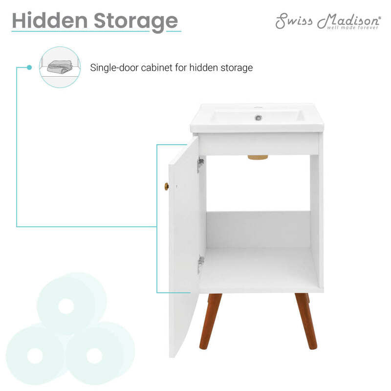 Swiss Madison Manoir 18" Bathroom Vanity in White