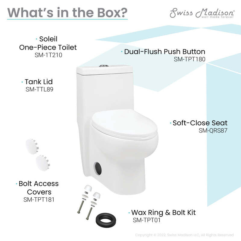 Swiss Madison Soleil One-Piece Elongated Toilet Gravity Dual-Flush 1.1/1.6 gpf