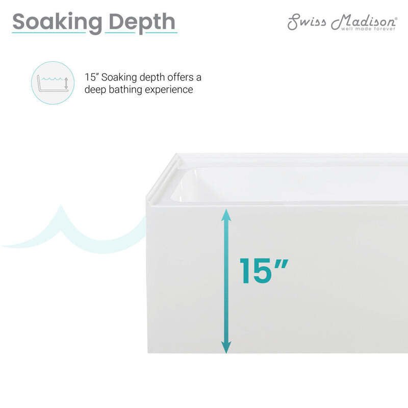 Swiss Madison Voltaire 48" X 32" Left-Hand Drain Alcove Bathtub with Apron