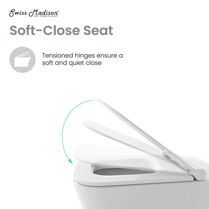 Swiss Madison Concorde Back-to-Wall Square Toilet Bowl