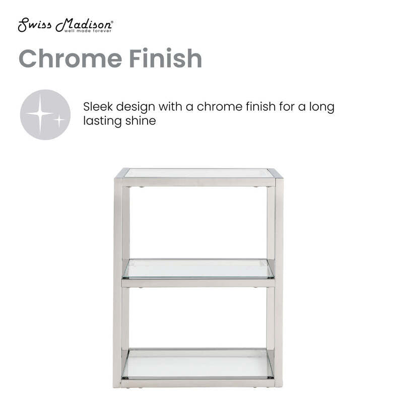 Swiss Madison Pierre 16"x20"x10" Wall-Mounted Linen Cabinet in Chrome