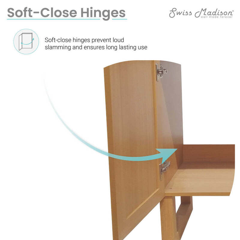Swiss Madison Arles 48" Single, Bathroom Vanity in Honey