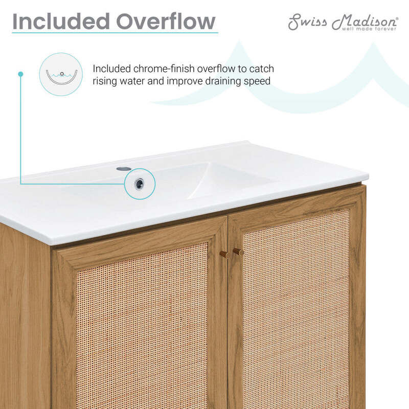 Swiss Madison Classe 36" Bathroom Vanity in Oak