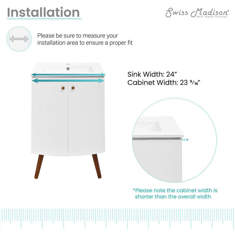 Swiss Madison Manoir 24" Bathroom Vanity in White