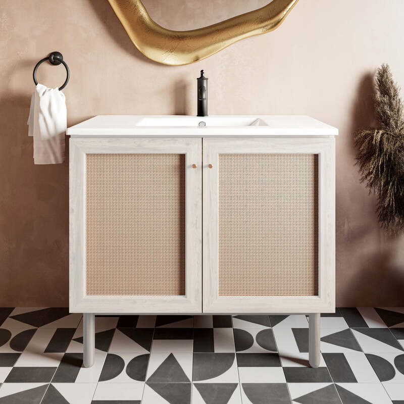 Swiss Madison Classé 36" Bathroom Vanity in White Oak