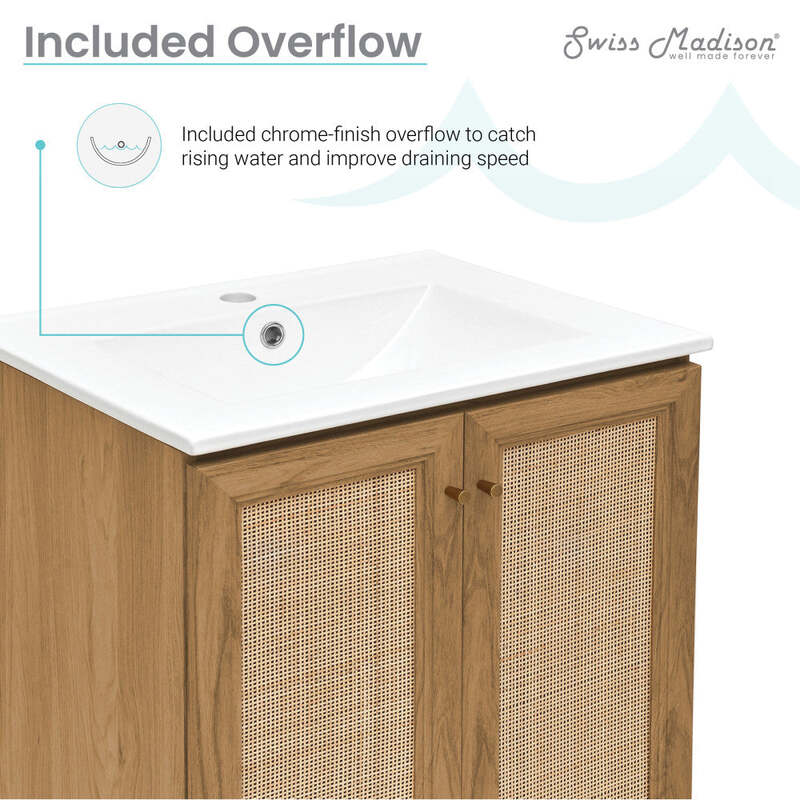 Swiss Madison Classe 24" Bathroom Vanity in Oak