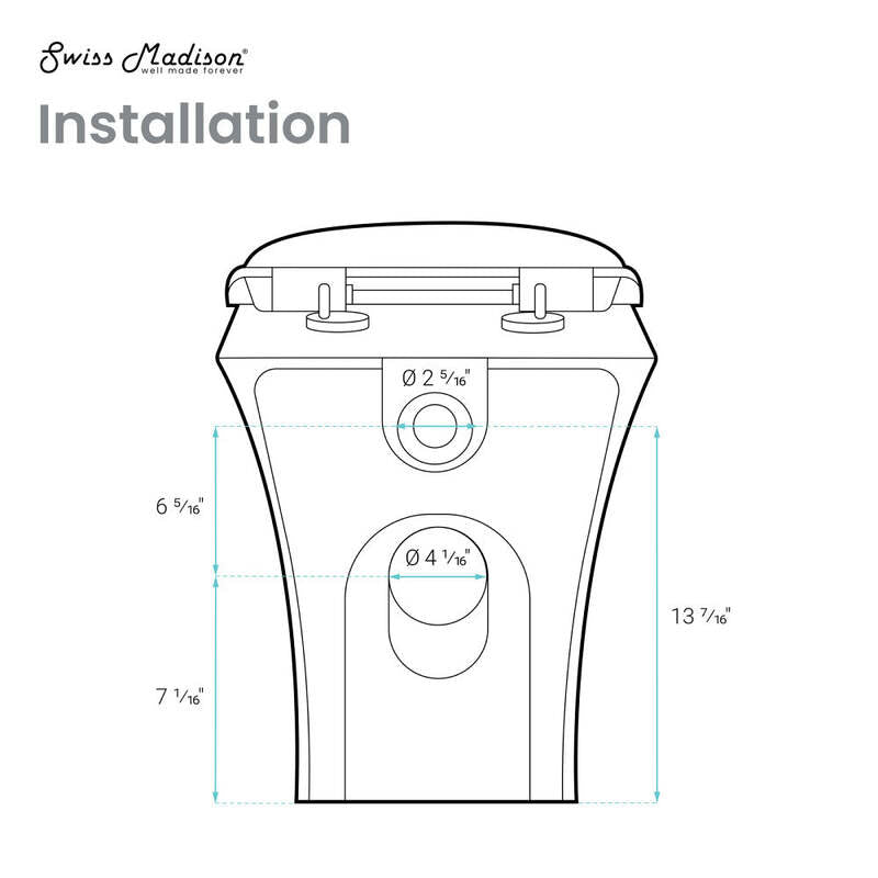 Swiss Madison Cascade Back-to-Wall Elongated Toilet Bowl