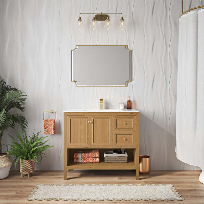Swiss Madison Château 36" Bathroom Vanity in Natural Oak