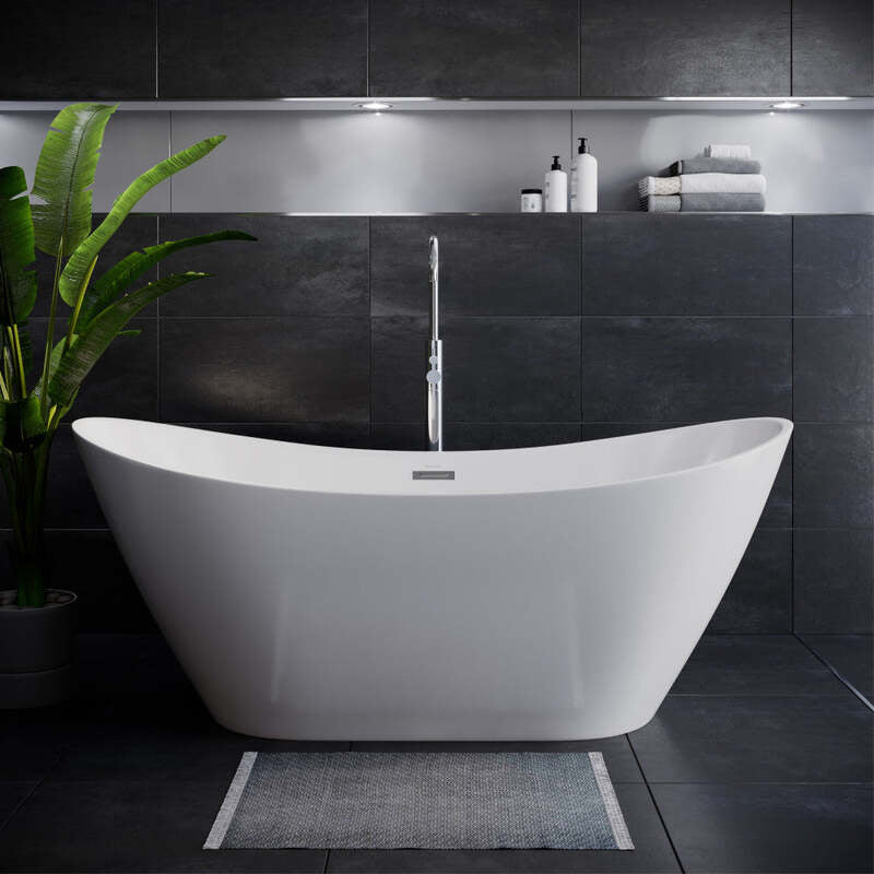 Swiss Madison Ivy 60" Double Slipper Freestanding Bathtub