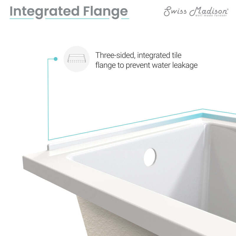 Swiss Madison Voltaire 66" X 32" Right-Hand Drain Alcove Bathtub