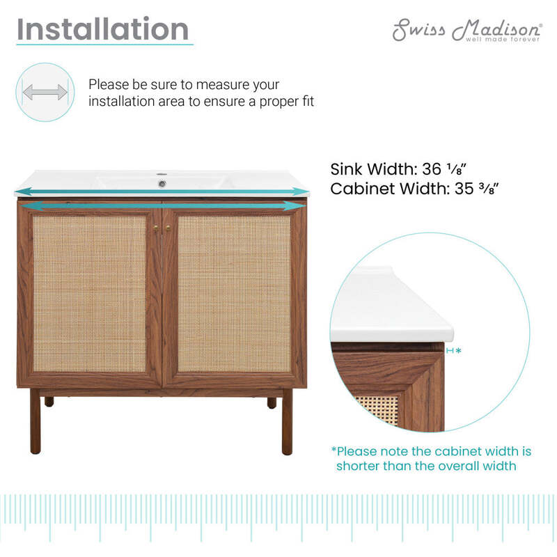 Swiss Madison Classé 36" Bathroom Vanity in Dark Walnut